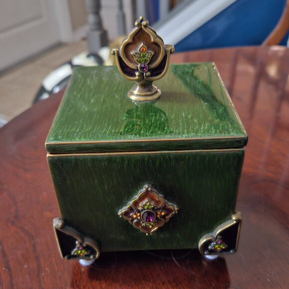 RARE JAY STRONGWATER ARABESQUE DARJEELING DESK OFFICE CRYSTAL TRINKET BOX TRAY - Picture 1 of 12